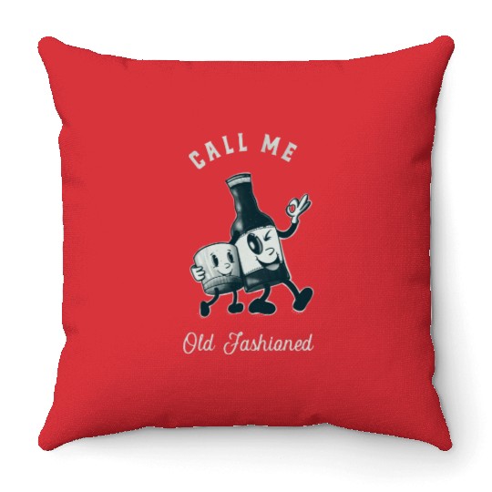 Bourbon Lover Call Me Old Fashioned Throw Pillows