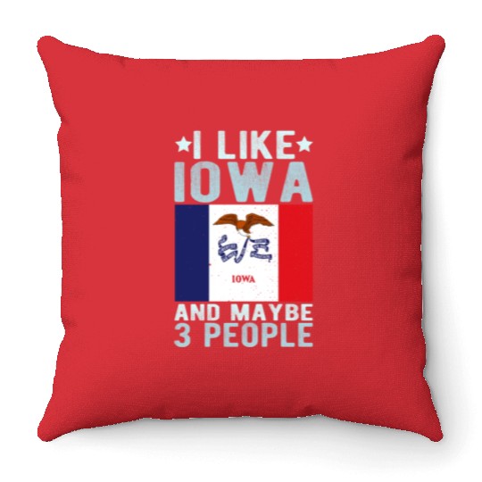 Iowa Flag US State Throw Pillows