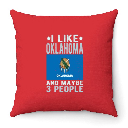 Oklahoma Flag US State Throw Pillows