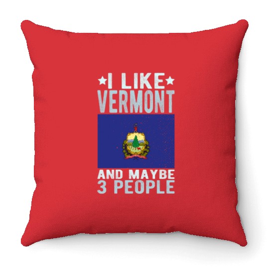 Vermont Flag US State Throw Pillows