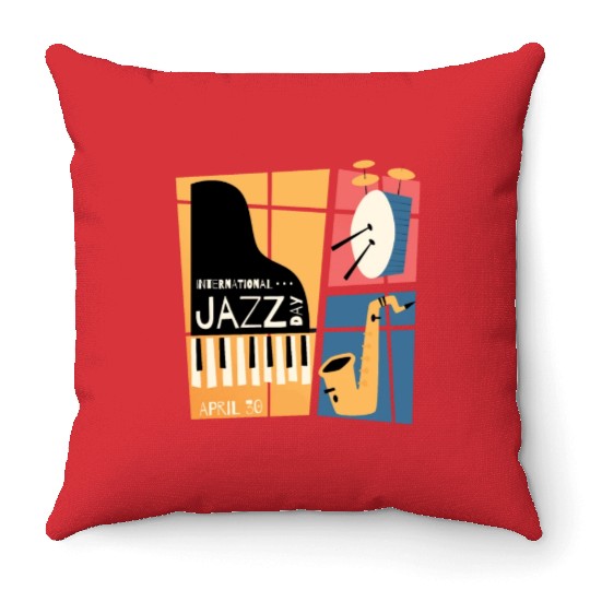 Jazz music improvisation festival Throw Pillows