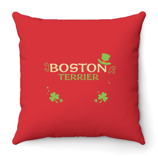 Boston Terrier - St. Patrick's Day Throw Pillows