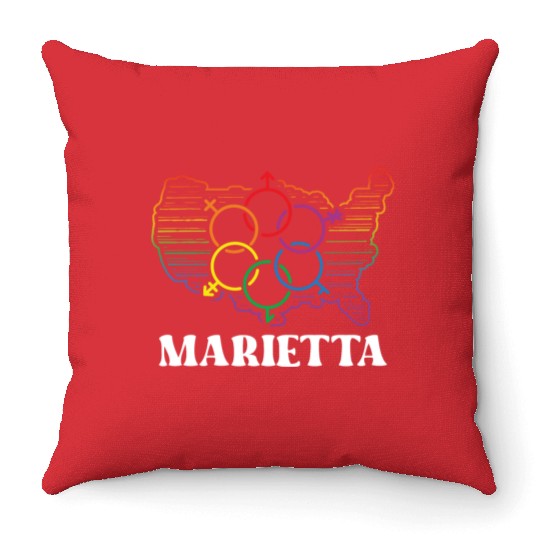 Marietta Pride Month Pride Flag LGBT Community LGB Throw Pillows