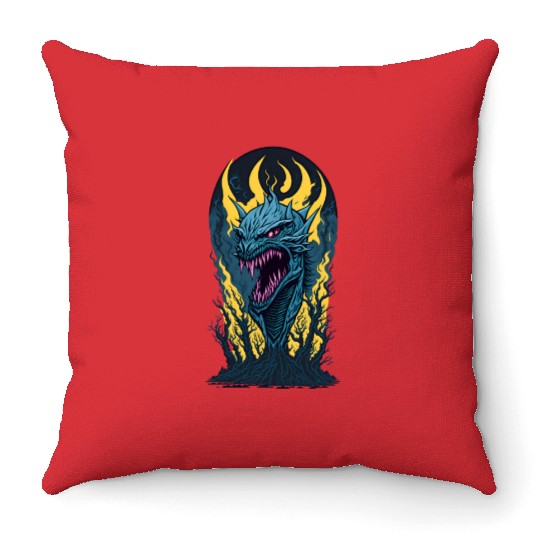 Vampire Dragon1 Throw Pillows