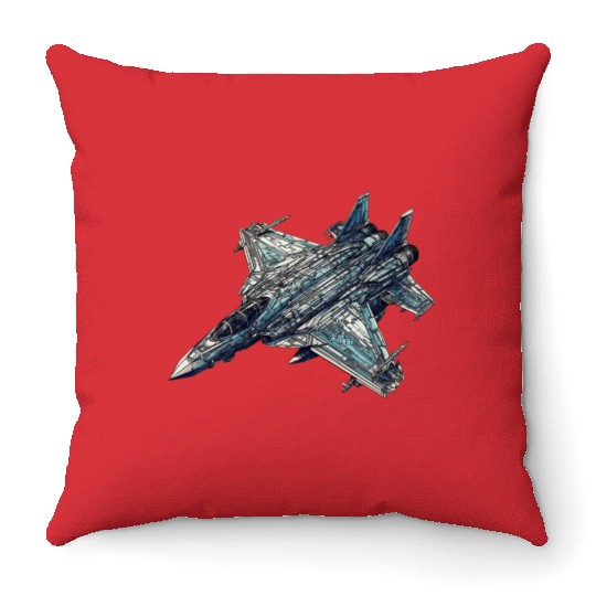 FIghter jet Throw Pillows