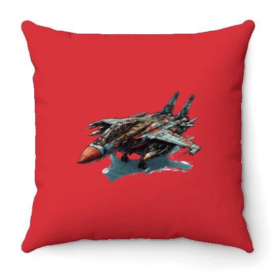 FIghter jet Throw Pillows