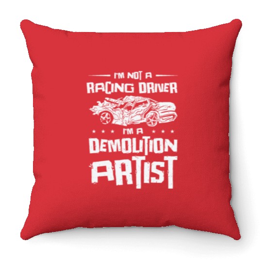 Demolition Derby Car Demo Driver Throw Pillows
