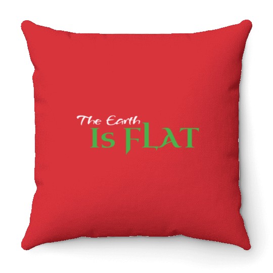 Flat Earth Green Throw Pillows