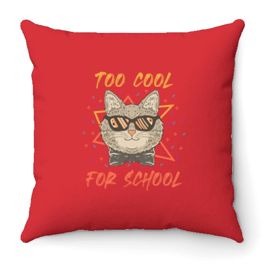 Too Cool For School Sunglasses Todd Throw Pillows