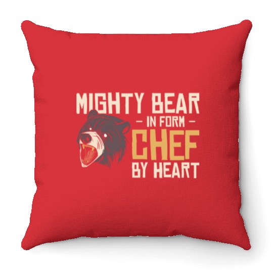 Chef Beast Animal Lover Bear Cooking Meals Throw Pillows
