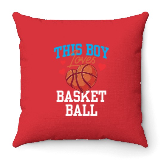 This Boy Loves Basketball Coach Match Player Team Throw Pillows
