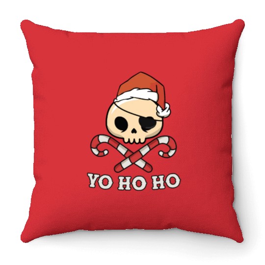 Santa Pirate Funny Christmas - Yo Ho Ho, Pirate Throw Pillows