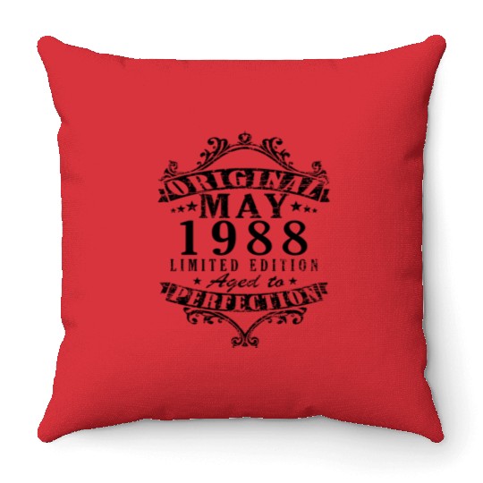 May 1988 Anniversary May 1988 May Throw Pillows