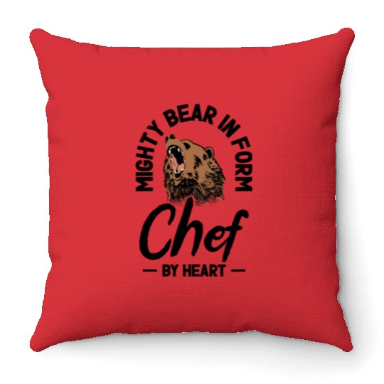 Chef Beast Animal Lover Bear Cooking Meals Throw Pillows