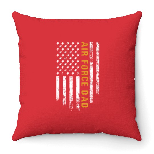 USA Flag Air Force Dad PILOT Throw Pillows