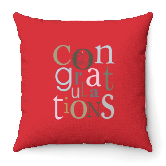 congratulations newborn baby Throw Pillows