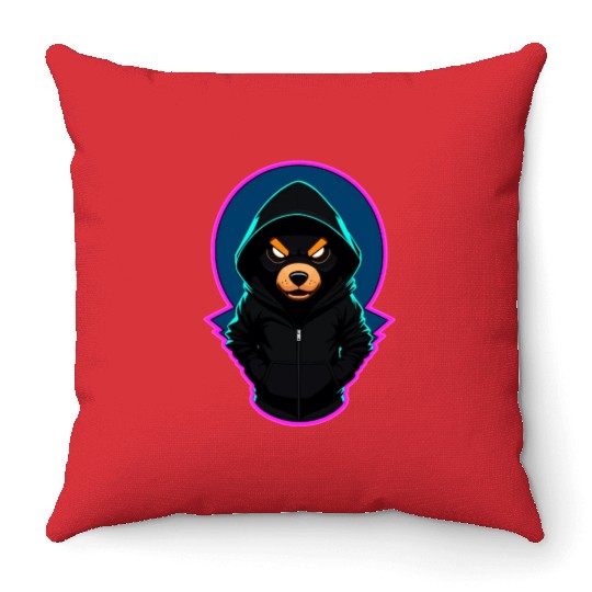 Evil Teddy Bear With Throw Pillows