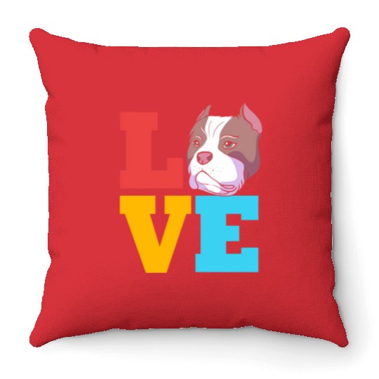 Bully Dog Lover I Love My American Bully Throw Pillows