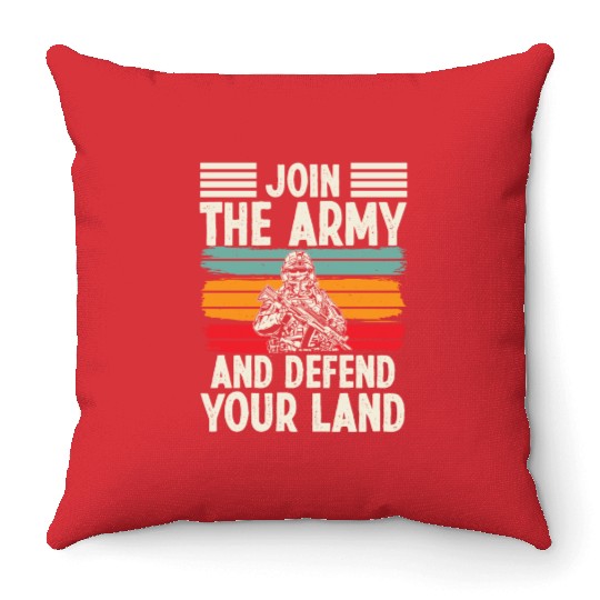 Soldier join army defend your land military Throw Pillows