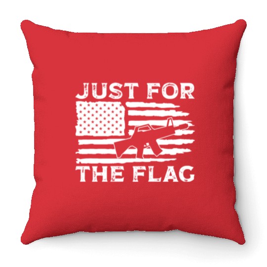 Soldier just for flag military army veteran Throw Pillows