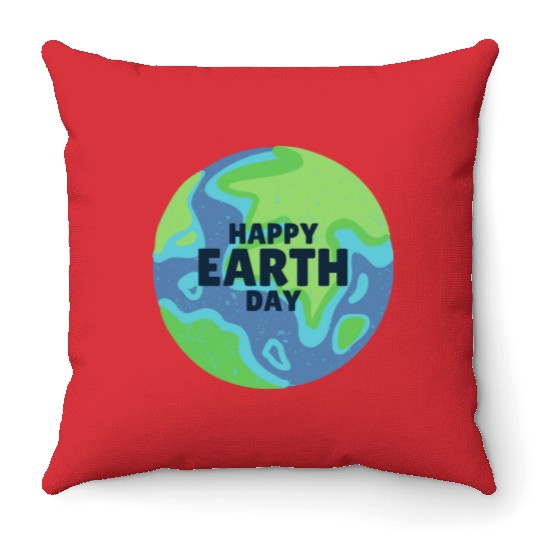 Happy Earth Day Throw Pillows