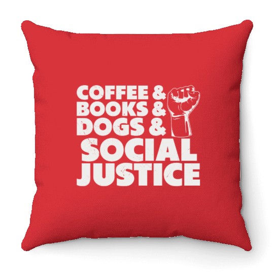 Books Dogs Lover Human Rights Equality Throw Pillows