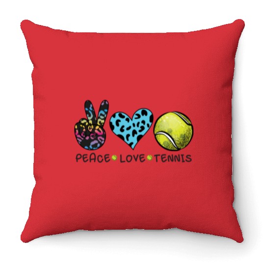 Peace Love Tennis 2 Throw Pillows
