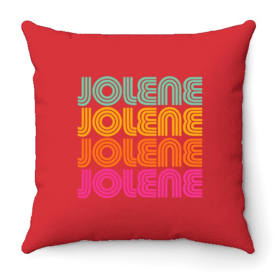 Jolene Retro Vintage 70s 80s Rainbow Pink Song Sun Throw Pillows