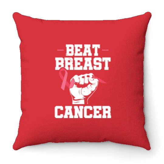 Beat Breast Cancer Advocacy Breast Cancer Throw Pillows