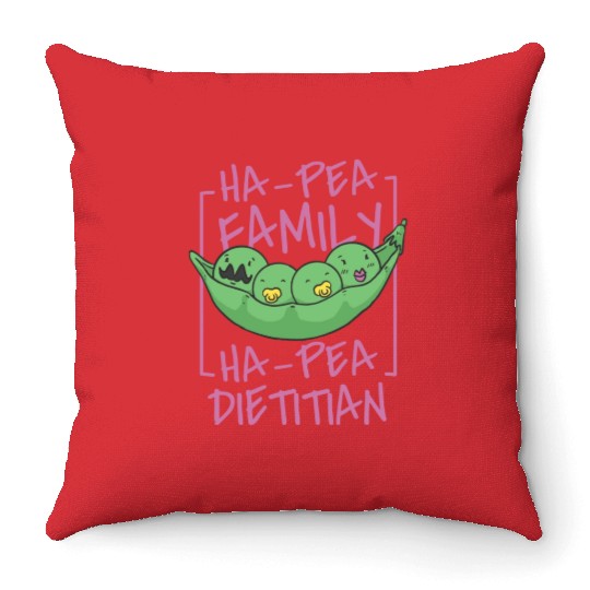 Dietitian Ha Pea Cartoon Throw Pillows