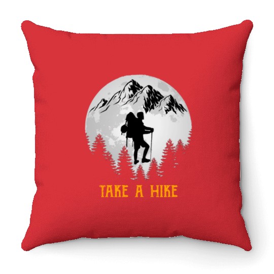 Take a Hike Wanderlust Hiking Throw Pillows