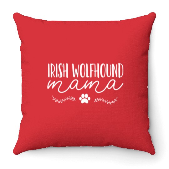 Irish Wolfhound Dog Mom Throw Pillows