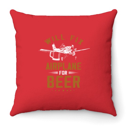 Aircraft Mechanic, airplane mechanic Throw Pillows
