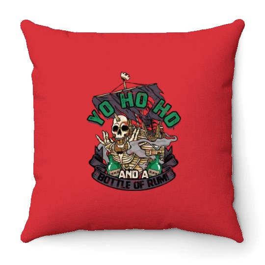 Yo ho ho and a bottle of rum! - Pirate Throw Pillows