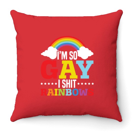 Gay Rights Rainbow Pride Month LGBTQ Gay Pride Throw Pillows