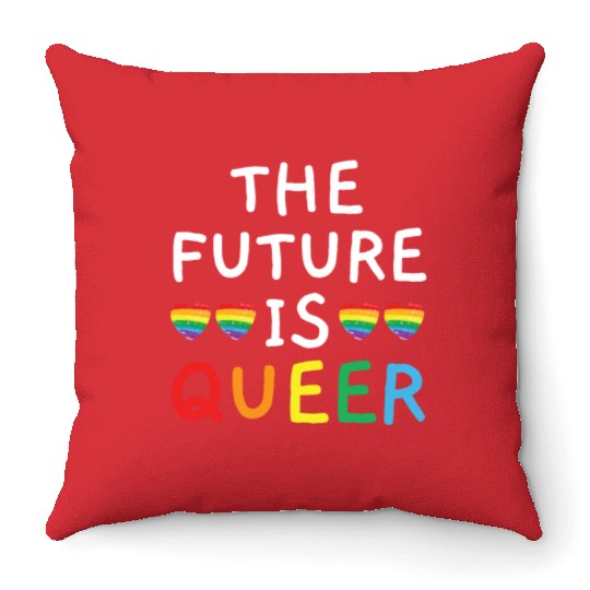 The Future Is Queer LGBTQ Rainbow Pride Month Throw Pillows