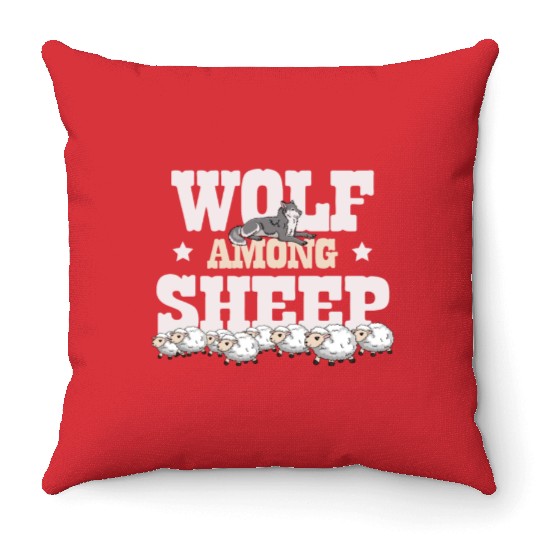 Wolf Among Sheep Wolves Animal Werewolf Wolf Lover Throw Pillows