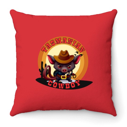 Tasmanian Cowboy Throw Pillows