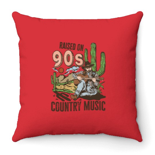 Raised On 90's Country Music Throw Pillows