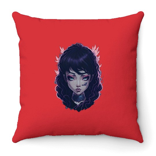 japanese street cyberpunk tokyo streetwear Throw Pillows