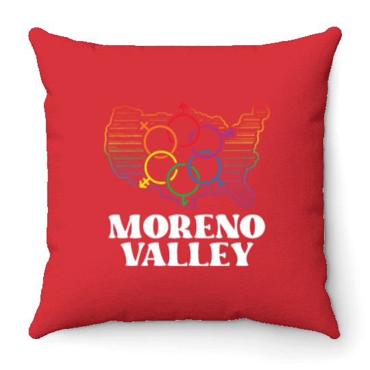 Moreno Valley Pride Flag Pride Month LGBTQ Flag Throw Pillows
