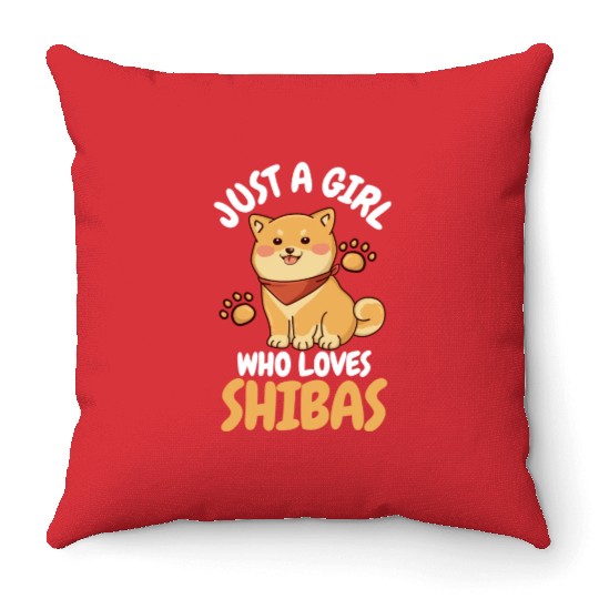 Shiba Inu Dog Lover Kawaii Throw Pillows