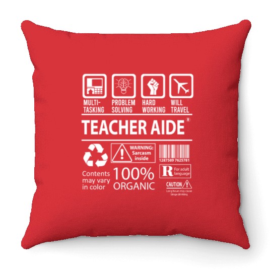 Teacher Aide Throw Pillows - Multitasking Job Gift Item