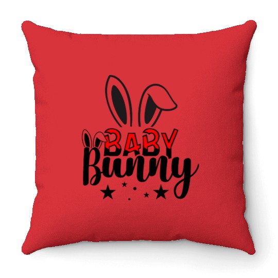 Baby bunny family matching easter gift Throw Pillows