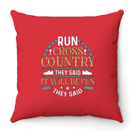 Cross Country Running Run Cross Country They Race Throw Pillows
