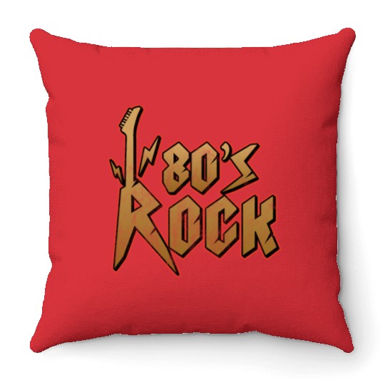 80s Rock Music Genre Eighties Vibe Retro Musician Throw Pillows