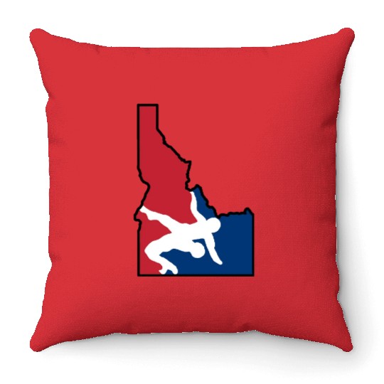 Idaho Wrestling (USA Colors) Throw Pillows