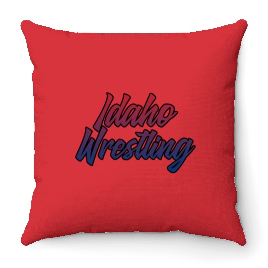 Idaho Wrestling (USA Colors) Throw Pillows