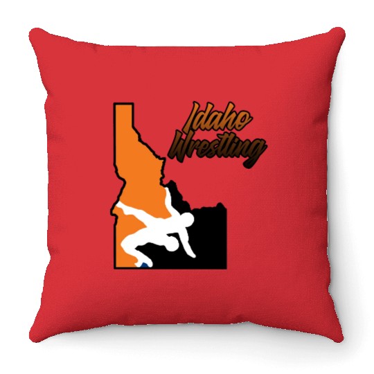 Idaho Wrestling (State Colors) Throw Pillows