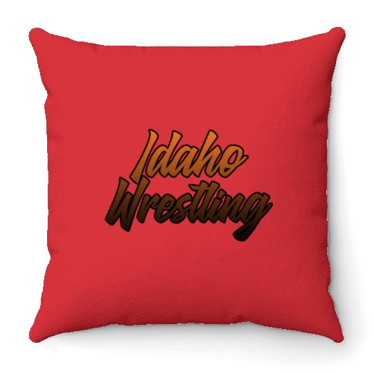 Idaho Wrestling (State Colors) Throw Pillows